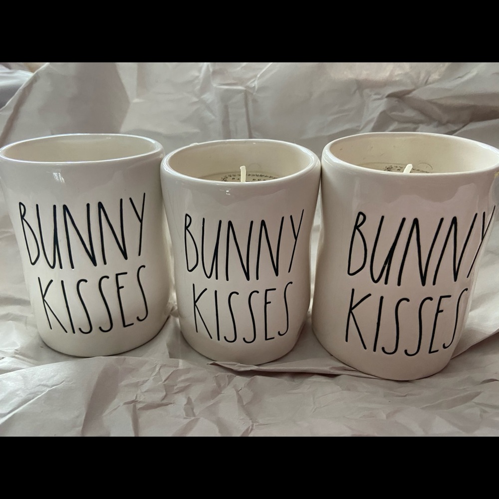 3 RAE DUNN BUNNY KISSES Candles Marshmallo…